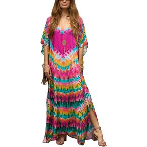 Women's Plus Size Beach Lounge Kaftan Maxi Dress Swimsuit Coverup for Women