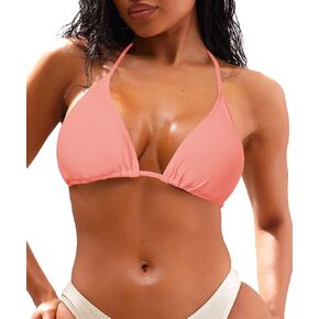Women Triangle Bikini Top Halter String Brazilian Bikini Bathing Suit Tops Tie Swimsuit Tops only