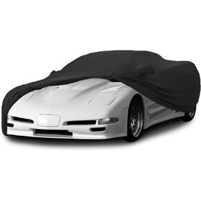 Car Cover Indoor Compatible with Corvette C8 Stingray, Z06, Z51 Corvettes 2020 2021 2022 2023 2024, Stretch Satin DustProof Protection Ultimate Custom Full Car Cover for Underground Garage Car Show