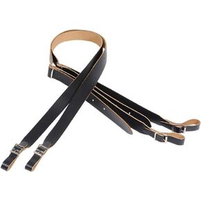 Levy's Leathers 1" Genuine Chrome-Tan Leather Accordion Straps; Black (M18-BLK)