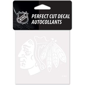 Wincraft NHL Chicago Blackhawks 4x4 Perfect Cut White Decal, One Size, Team Color