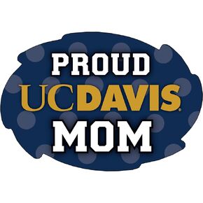 UC Davis Aggies NCAA Collegiate Trendy Polka Dot Proud Mom 5" x 6" Swirl Decal Sticker Officially Licensed Collegiate Product