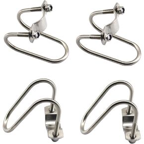 Cross Pipe Clamp Stainless Steel U-Shaped Cross Tube Buckle 20mmx20mm (3/4 inch), Crossover Pipe Clip Cross Grid Pipe Connector Clamps for Greenhouse Farm Nursery Fence Scaffolding 6 Pack (M6)