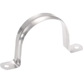 uxcell 63mm(2.5") Rigid Pipe Strap, 2 Holes Tube Strap 201 Stainless Steel Tension Tube Clip Clamp 25pcs