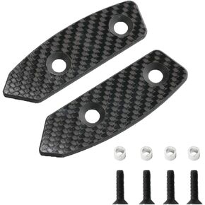 Titanium Fibre Mirror Block Off Base Plates, Decorative Mount Cover Caps Set Fit for Suzuki Hayabusa 2021 2022 2023