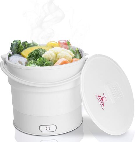 طباخ كهربائي قابل للطي، غلاية كهربائية صغيرة، وعاء تسخين قابل للطي، وعاء غليان الماء مع باخرة 100-240 فولت in Kuwait