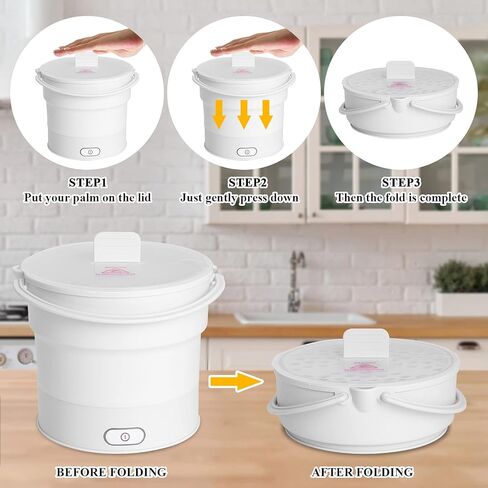طباخ كهربائي قابل للطي، غلاية كهربائية صغيرة، وعاء تسخين قابل للطي، وعاء غليان الماء مع باخرة 100-240 فولت in Kuwait
