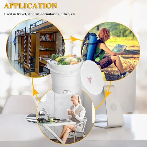 طباخ كهربائي قابل للطي، غلاية كهربائية صغيرة، وعاء تسخين قابل للطي، وعاء غليان الماء مع باخرة 100-240 فولت in Kuwait