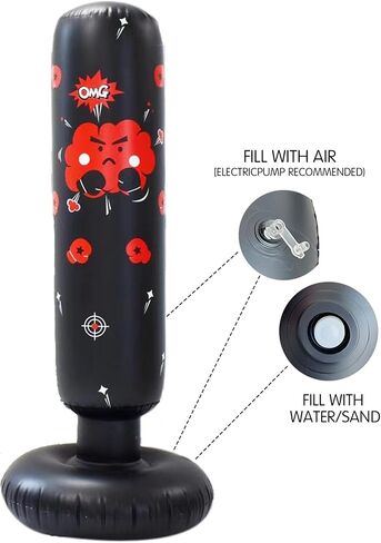 Punching Bag for Kids,Kids Punching Bag Inflatable,Kids Boxing,Quiet Punch,Quiet Punch,Punching Bag for Kids 3-5,Family Games in Saudi Arabia