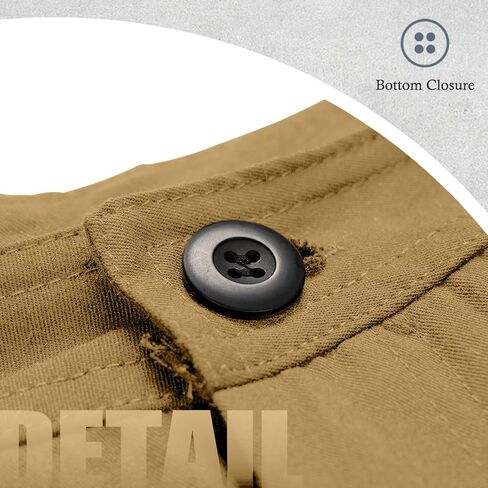 سراويل TOLOER للرجال من القطن، سراويل رياضية خارجية، متعددة الجيوب، كاجوال فضفاضة in Kuwait