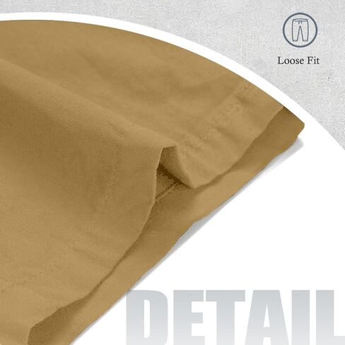 سراويل TOLOER للرجال من القطن، سراويل رياضية خارجية، متعددة الجيوب، كاجوال فضفاضة in Kuwait