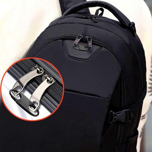 مشبك أقفال بسحاب، مشابك حلقة تسلق لمنع السرقة، استبدال سحب السحاب، مشبك معدني مزدوج الفتح (أسود، 4 عبوات) in Kuwait