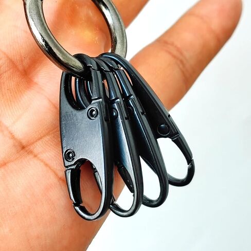 مشبك أقفال بسحاب، مشابك حلقة تسلق لمنع السرقة، استبدال سحب السحاب، مشبك معدني مزدوج الفتح (أسود، 4 عبوات) in Kuwait