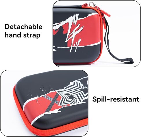 حقيبة حمل لجهاز Nintendo Switch/Switch OLED، حقيبة حمل محمولة واقية للسفر مع 20 فتحة لبطاقة الألعاب، حقيبة تخزين صلبة تناسب وحدة تحكم Switch وملحقات الألعاب (Persona 5) in Kuwait