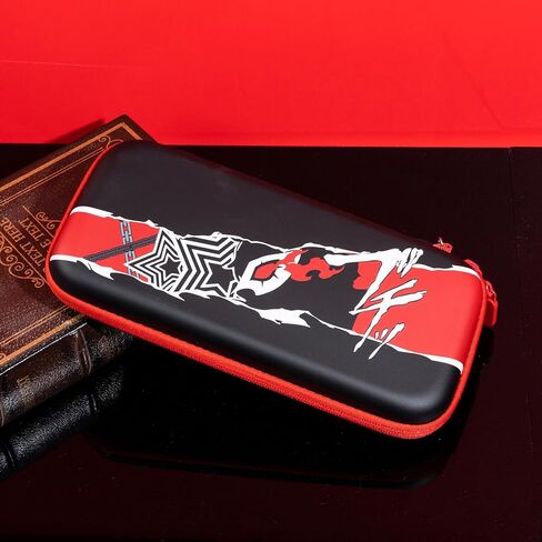 حقيبة حمل لجهاز Nintendo Switch/Switch OLED، حقيبة حمل محمولة واقية للسفر مع 20 فتحة لبطاقة الألعاب، حقيبة تخزين صلبة تناسب وحدة تحكم Switch وملحقات الألعاب (Persona 5) in Kuwait