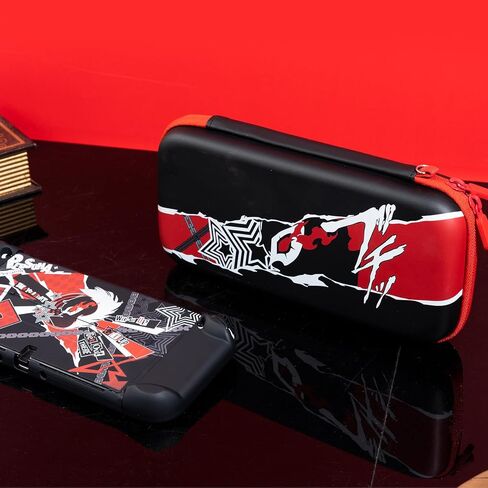 حقيبة حمل لجهاز Nintendo Switch/Switch OLED، حقيبة حمل محمولة واقية للسفر مع 20 فتحة لبطاقة الألعاب، حقيبة تخزين صلبة تناسب وحدة تحكم Switch وملحقات الألعاب (Persona 5) in Kuwait