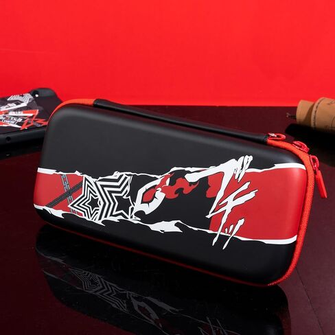 حقيبة حمل لجهاز Nintendo Switch/Switch OLED، حقيبة حمل محمولة واقية للسفر مع 20 فتحة لبطاقة الألعاب، حقيبة تخزين صلبة تناسب وحدة تحكم Switch وملحقات الألعاب (Persona 5) in Kuwait