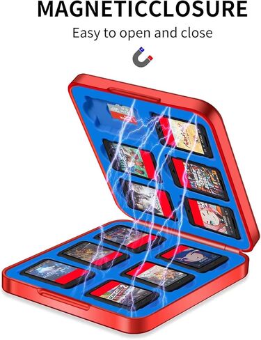 حامل حقيبة ألعاب سويتش - عبوتان من ملحقات هدايا صغيرة محمولة لتنظيم الألعاب - مع 24 فتحة خرطوشة و24 وحدة تخزين لبطاقات SD الصغيرة، وإغلاق مغناطيسي، وغطاء صلب وبطانة ناعمة in Kuwait