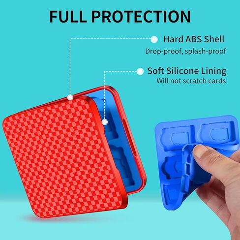 حامل حقيبة ألعاب سويتش - عبوتان من ملحقات هدايا صغيرة محمولة لتنظيم الألعاب - مع 24 فتحة خرطوشة و24 وحدة تخزين لبطاقات SD الصغيرة، وإغلاق مغناطيسي، وغطاء صلب وبطانة ناعمة in Kuwait