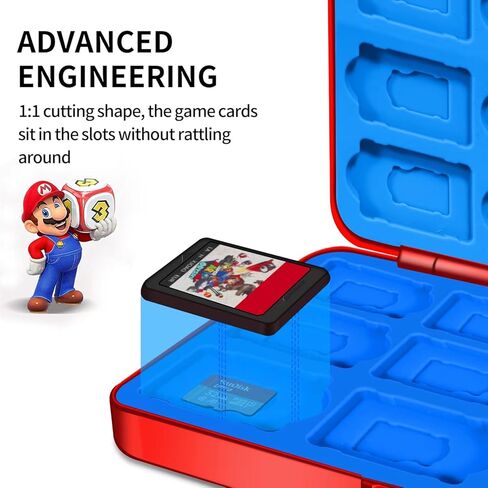 حامل حقيبة ألعاب سويتش - عبوتان من ملحقات هدايا صغيرة محمولة لتنظيم الألعاب - مع 24 فتحة خرطوشة و24 وحدة تخزين لبطاقات SD الصغيرة، وإغلاق مغناطيسي، وغطاء صلب وبطانة ناعمة in Kuwait