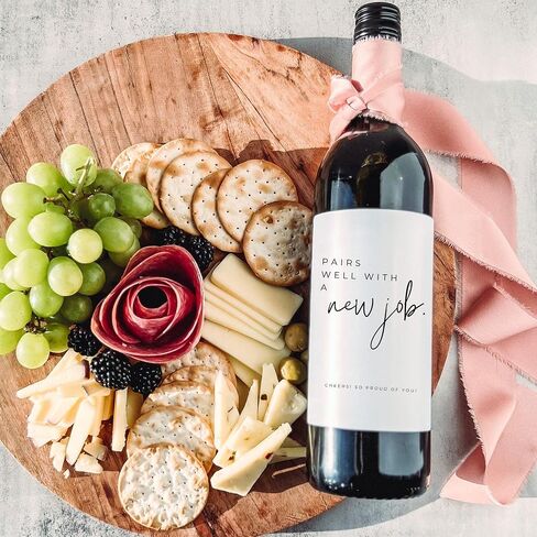 4 New Job Wine Labels, Pairs well with a New Job Wine Labels, New Job Gift Ideas, Gift for her, Gift for him, Congrats on the new job, New Job gift, Promotion gift, gifts for co-worker, office gifts in Saudi Arabia