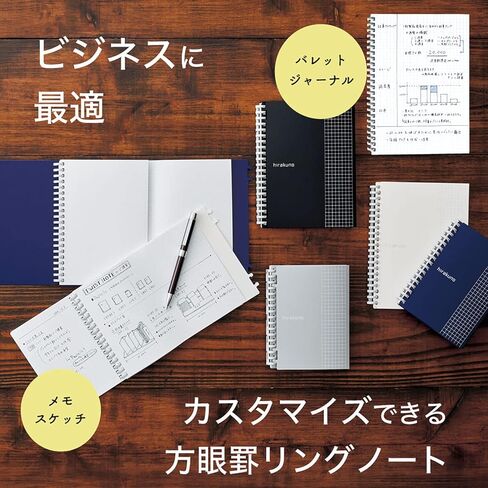 Lihit Lab N1677-0 Open Ring Notebook, Twist Notebook, A6/A5E, hirakuno 17 Holes, White in Kuwait