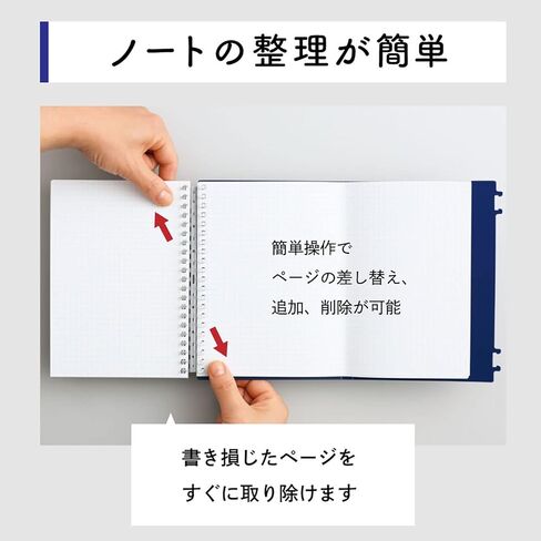 Lihit Lab N1677-0 Open Ring Notebook, Twist Notebook, A6/A5E, hirakuno 17 Holes, White in Kuwait