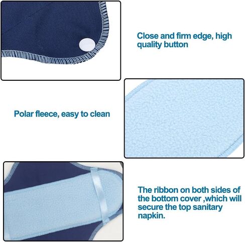 Menstrual Pad, Comfortable Mama Panty Liners Waterproof Reusable Washable Cloth Menstrual Pads, 8Pcs Light Incontinence Pads with Mini Wet Bag for Women Female Girls Home in Saudi Arabia
