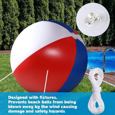 Zhanmai 60 Inch Giant Patriotic Beach Balls, 4th of July Red White and Blue Large Beach Balls Inflatable Summer Toys Games Independence Day Party Favors for Kids Hawaiian Beach and Swimming Pool Party in Saudi Arabia