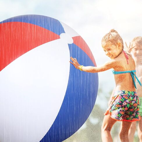 Zhanmai 60 Inch Giant Patriotic Beach Balls, 4th of July Red White and Blue Large Beach Balls Inflatable Summer Toys Games Independence Day Party Favors for Kids Hawaiian Beach and Swimming Pool Party in Saudi Arabia