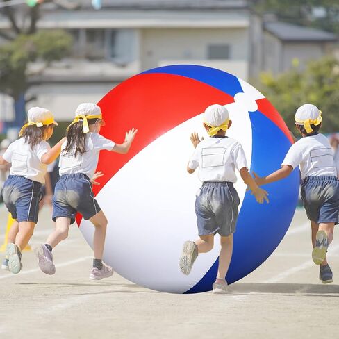 Zhanmai 60 Inch Giant Patriotic Beach Balls, 4th of July Red White and Blue Large Beach Balls Inflatable Summer Toys Games Independence Day Party Favors for Kids Hawaiian Beach and Swimming Pool Party in Saudi Arabia