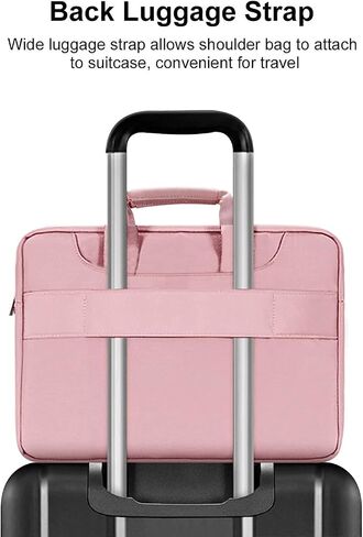 MOSISO Laptop Shoulder Bag Compatible with MacBook Air/Pro,13-13.3 inch Notebook,Compatible with MacBook Pro 14 inch 2023-2021 A2779 M2 A2442 M1, Polyester Sleeve with Back Trolley Belt, Burgundy in Saudi Arabia