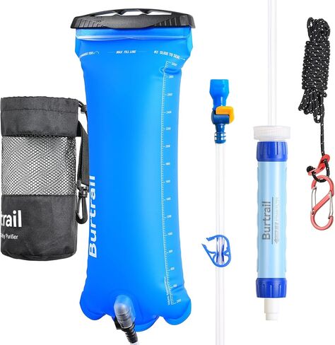 Gravity Water Filter,Camping Water Filtration System,Water Filter Survival for Backpacking and Emergency Preparedness,3L Water Bag,0.01 Micron in Saudi Arabia