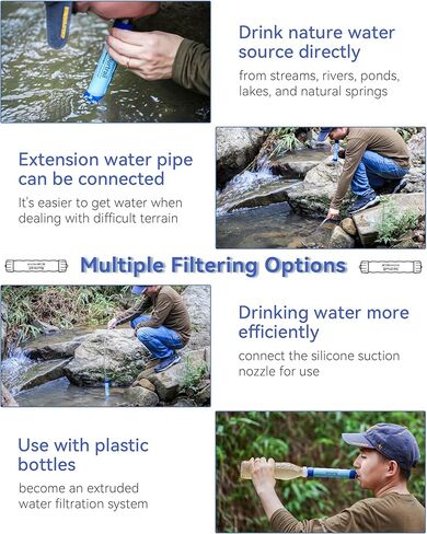 Gravity Water Filter,Camping Water Filtration System,Water Filter Survival for Backpacking and Emergency Preparedness,3L Water Bag,0.01 Micron in Saudi Arabia