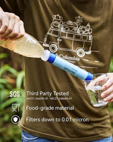 Gravity Water Filter,Camping Water Filtration System,Water Filter Survival for Backpacking and Emergency Preparedness,3L Water Bag,0.01 Micron in Saudi Arabia