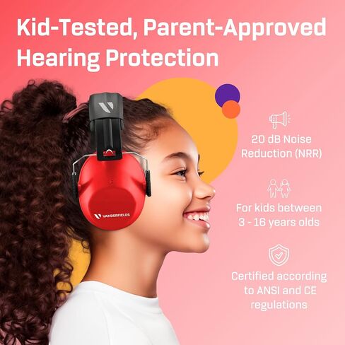 Vanderfields Kids Ear Protection, Noise Canceling Headphones Kids, Age 3-16, 26dB/27dB Noise Reduction, Ear Muffs for Kids in Saudi Arabia