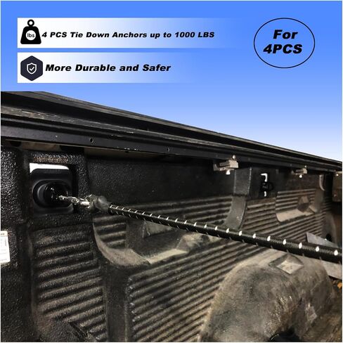 4 PCS Tie Down Anchors Truck Bed Side Wall Anchor Fit for 2014-2023 Chevy Silverado/GMC Sierra Pickup and Chevy Colorado/GMC Canyon 2015-2023 Truck Bed Cargo Tie Down Anchors Accessories in Saudi Arabia