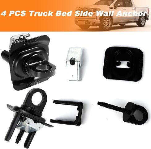 4 PCS Tie Down Anchors Truck Bed Side Wall Anchor Fit for 2014-2023 Chevy Silverado/GMC Sierra Pickup and Chevy Colorado/GMC Canyon 2015-2023 Truck Bed Cargo Tie Down Anchors Accessories in Saudi Arabia