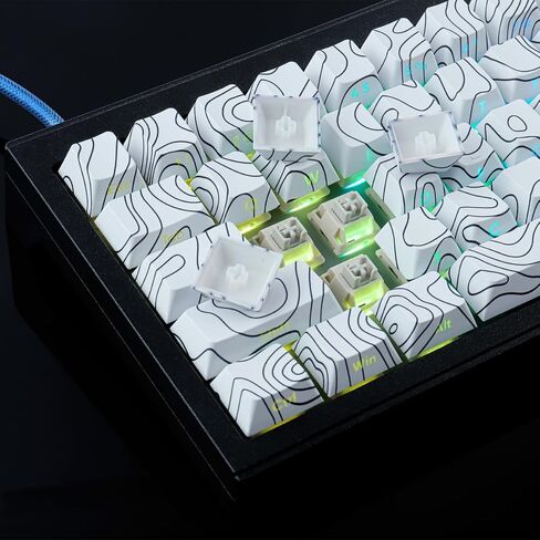 Tsungup Custom Keycaps, Contour Line Cool Key caps Keyboard Keycap (Black) in Kuwait