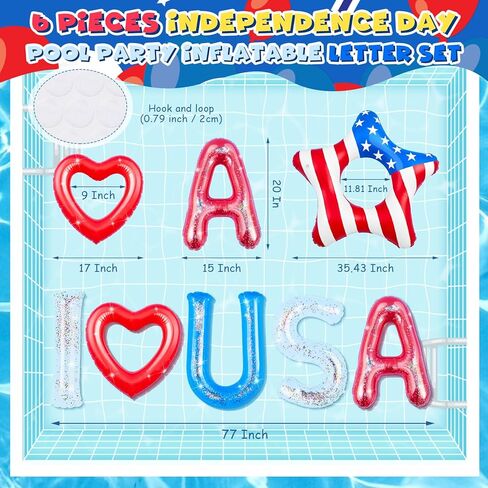 6 قطع من حوض السباحة في الرابع من يوليو، مقاس 20 بوصة قابلة للنفخ لحفلة عيد الاستقلال، مجموعة حمام السباحة في الرابع من يوليو لحفلة حمام السباحة على الشاطئ في يوم الاستقلال (الولايات المتحدة الأمريكية) in Kuwait