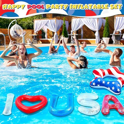 6 قطع من حوض السباحة في الرابع من يوليو، مقاس 20 بوصة قابلة للنفخ لحفلة عيد الاستقلال، مجموعة حمام السباحة في الرابع من يوليو لحفلة حمام السباحة على الشاطئ في يوم الاستقلال (الولايات المتحدة الأمريكية) in Kuwait