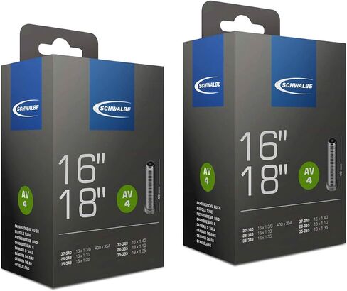 Schwalbe AV4 Inner Tubes - 16 x 1 1/8 to 18 x 1.35in, 40mm Schrader Valve (2 Pack) in Saudi Arabia