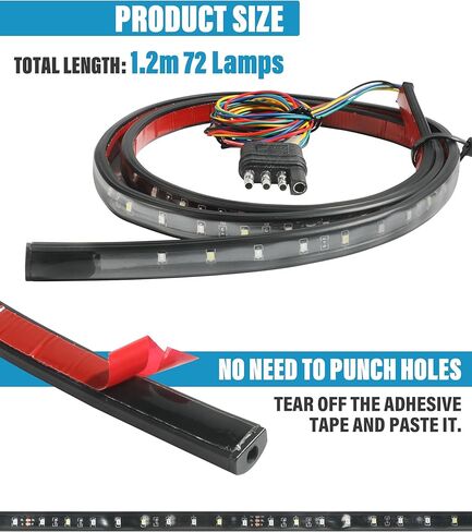 شريط إضاءة LED مقاس 48 بوصة 60 بوصة، مصابيح سرير الشاحنة، شريط إضاءة الباب الخلفي، شريط إضاءة الباب الخلفي لملحقات السيارة، شريط إضاءة الباب الخلفي LED بصف واحد، شريط إضاءة مقاوم للماء (60 بوصة) in Kuwait