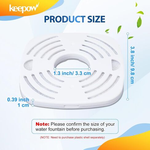 KEEPOW Reusable Design 1+12 Sets Replacement Filters Compatible with Veken 67oz, 95oz, 135oz Automatic Pet Fountain Filters Replacement, Cat Water Fountain Filters in Saudi Arabia
