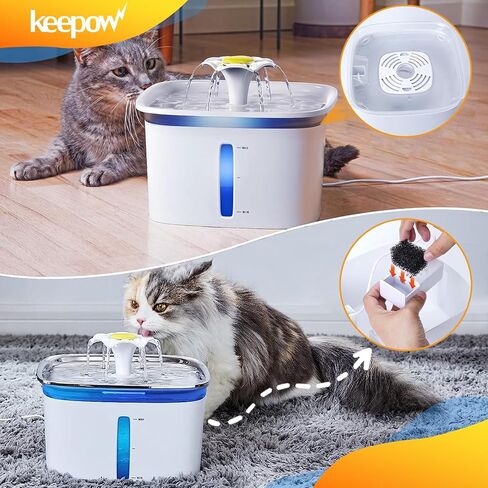 KEEPOW Reusable Design 1+12 Sets Replacement Filters Compatible with Veken 67oz, 95oz, 135oz Automatic Pet Fountain Filters Replacement, Cat Water Fountain Filters in Saudi Arabia