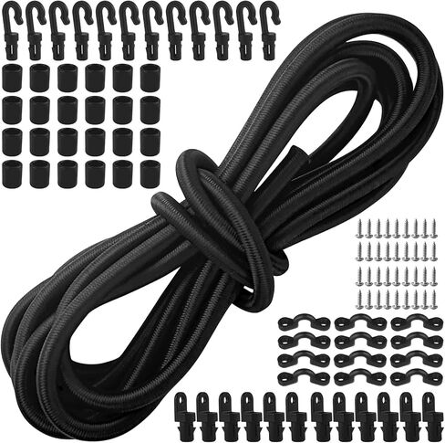 Hlogree 19.6 قدم قابل للتعديل لقضبان الصيد، حاملات حزام قضيب الصيد، حزام قضيب سطح القارب، حافظة القضيب، أشرطة حامل عمود القضيب مع حلقات سطح السفينة وعين لصيد قوارب الكاياك، حزام تامر القضيب - 1/4 بوصة in Kuwait