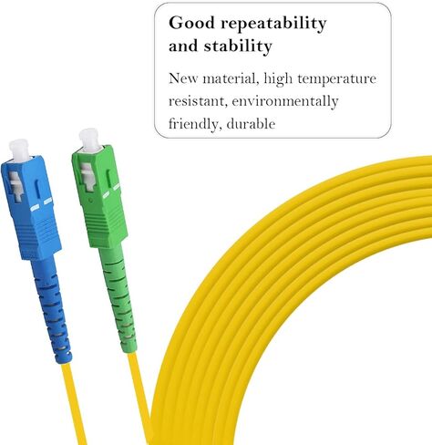 Fiber Cable, 3M SC/UPC-SC/APC Fiber Jumper Singlemode Simplex - SC to SC SM Fiber Optic Patch Cable - Fiber Optic Internet Cable (3M) in Kuwait