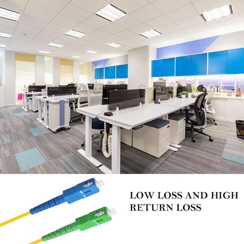 Fiber Cable, 3M SC/UPC-SC/APC Fiber Jumper Singlemode Simplex - SC to SC SM Fiber Optic Patch Cable - Fiber Optic Internet Cable (3M) in Kuwait