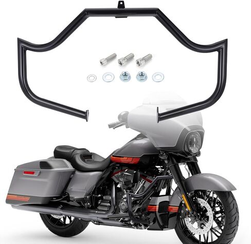 واقي محرك قضيب التصادم السريع متوافق مع موديلات Harley Touring Road Glide Road King Street Glide Electra Glide CVO وTrike 2009-2023 (أسود) in Kuwait