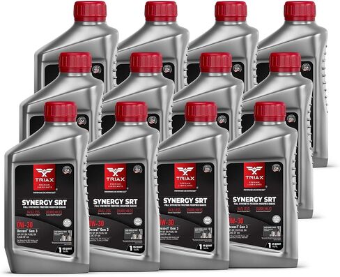 ترياكس التآزر SRT 0W-30؛ زيت محرك PAO-Ester اصطناعي بالكامل، تصريف 20 ألف ميل، معدل احتكاك المولي/البورون، مرخص من API SP، متوافق مع Dex2 Gen 3، حماية 3x من التآكل (1 كوارت) in Saudi Arabia